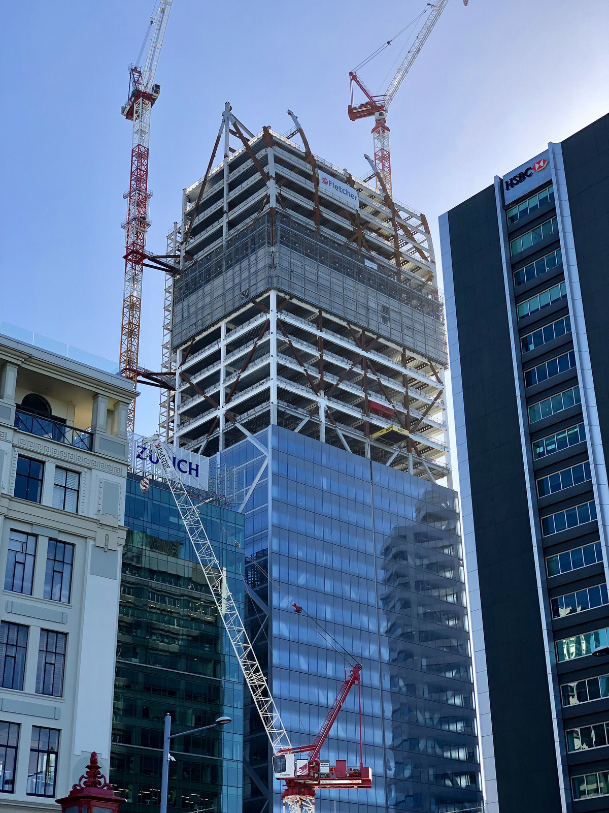 Commercial Bay structural steel construction in Auckland
