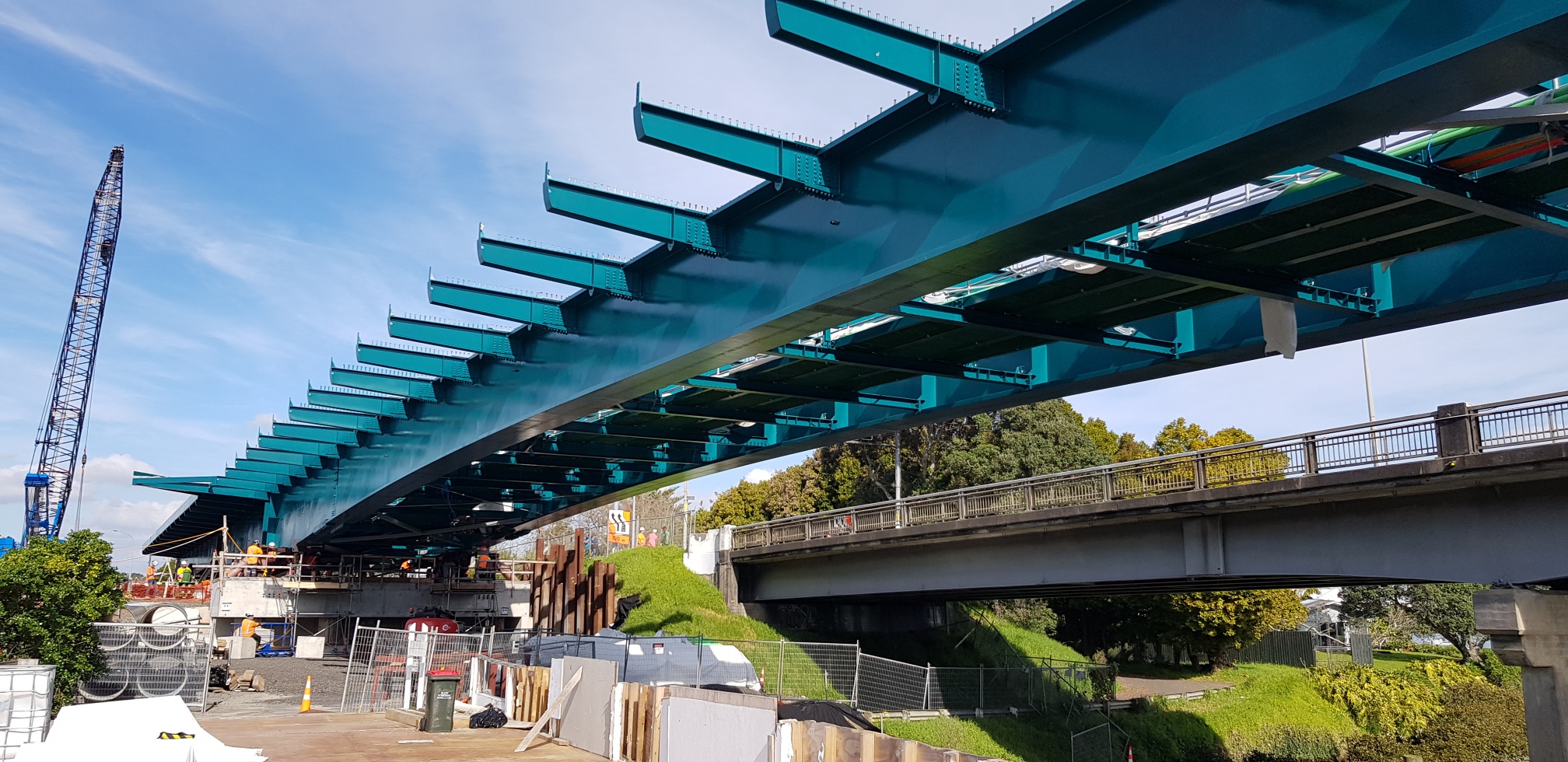 Eastern Busway Panmure Bridge under construction in Auckland